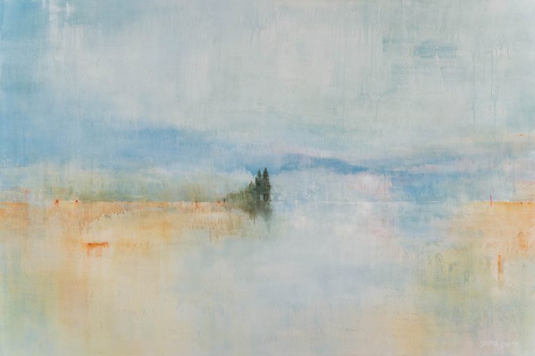 New Beginnings, acrylic landscape painting by Gina Sarro | Effusion Art Gallery + Cast Glass Studio, Invermere BC