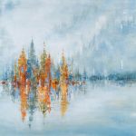 Surrounded by Silence, acrylic landscape painting by Gina Sarro | Effusion Art Gallery + Cast Glass Studio, Invermere BC