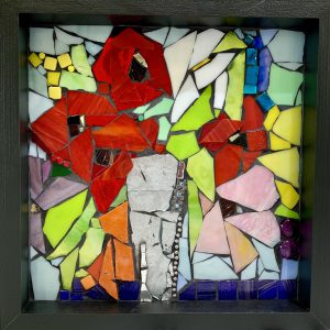 Borrowing a Love Song from the Birds, stained glass mosaic by Kimberly Kiel | Effusion Art Gallery + Cast Glass Studio, Invermere BC