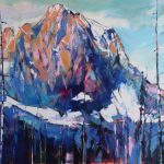 Mount White Tail, acrylic landscape painting by Verne Busby | Effusion Art Gallery + Cast Glass Studio, Invermere BC