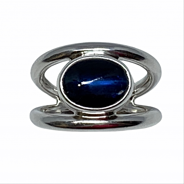 Sterling silver and blue kyanite ring by A&R Jewellery | Effusion Art Gallery + Cast Glass Studio, Invermere BC