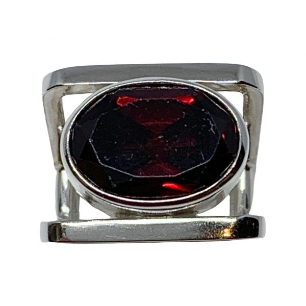 Sterling silver and garnet ring by A&R Jewellery | Effusion Art Gallery + Cast Glass Studio, Invermere BC