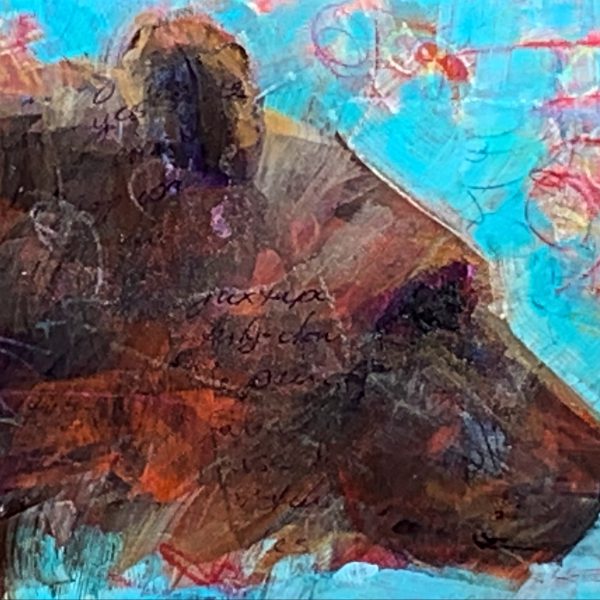 Ursa Major, mixed media bear painting by Connie Geerts | Effusion Art Gallery + Cast Glass Studio, Invermere BC