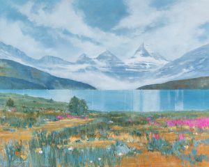 Quiet Echoes, acrylic landscape by Gina Sarro | Effusion Art Gallery + Cast Glass Studio, Invermere BC