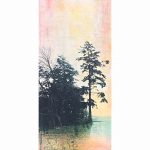 The Cedar and the Harvest Moon, mixed media landscape painting by Lori Bagneres | Effusion Art Gallery + Cast Glass Studio, Invermere BC