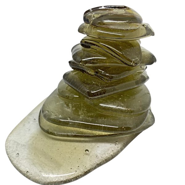 One-of-a-kind cast glass cairn sculpture by Heather Cuell | Effusion Art Gallery +  Cast Glass Studio, Invermere BC