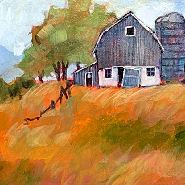 Remember When, acrylic barn painting by Connie Geerts | Effusion Art Gallery + Cast Glass Studio, Invermere BC