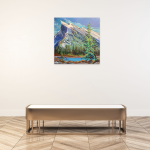 Enchanting Mount Rundle, acrylic landscape by Heather Pant | Effusion Art Gallery + Cast Glass Studio, Invermere BC