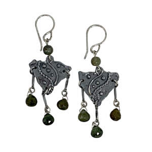 Handmade sterling silver and tourmaline earrings by A&R Jewellery | Effusion Art Gallery + Cast Glass Studio, Invermere BC