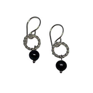 Handmade sterling silver and pearl earrings by A&R Jewellery | Effusion Art Gallery + Cast Glass Studio, Invermere BC