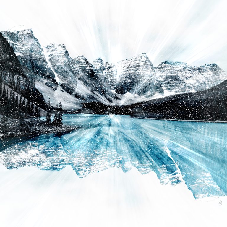 Moraine Lake Snow Globe by Stacey Bodnaruk | Effusion Art Gallery + Cast Glass Studio, Invermere BC