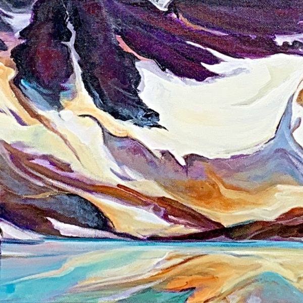 Magical Slopes like Musical Notes, acrylic landscape painting by Heather Pant | Effusion Art Gallery + Cast Glass Studio, Invermere BC