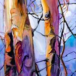 Mountain Birch, acrylic landscape painting by Heather Pant | Effusion Art Gallery + Cast Glass Studio, Invermere BC