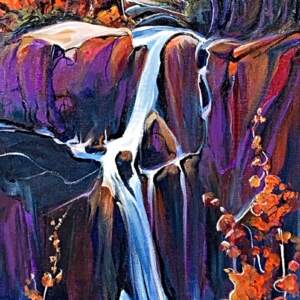 My Cup Runneth Over, acrylic landscape painting by Heather Pant | Effusion Art Gallery + Cast Glass Studio, Invermere BC