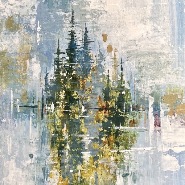 As Winter Arrives, acrylic landscape painting by Gina Sarro | Effusion Art Gallery + Cast Glass Studio, Invermere BC