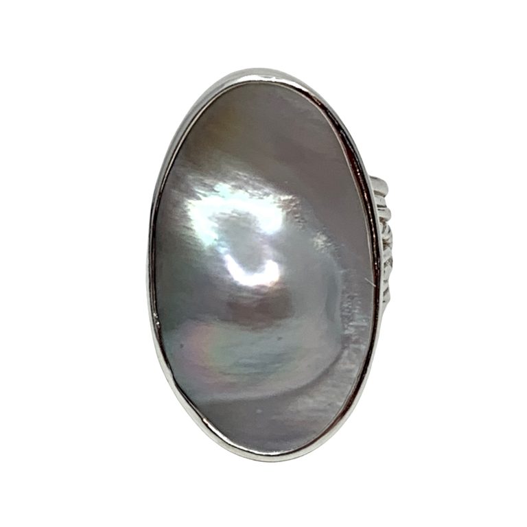 Handmade silver and pearl ring by A&R Jewellery | Effusion Art Gallery + Cast Glass Studio, Invermere BC