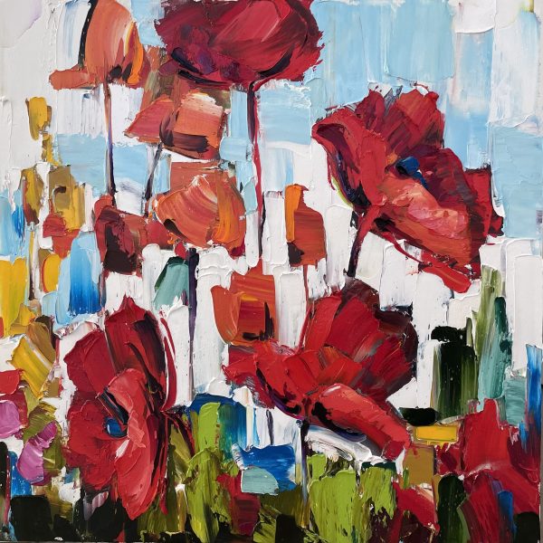 Sunny Days, flower painting by Kimberly Kiel | Effusion Art Gallery + Cast Glass Studio, Invermere BC