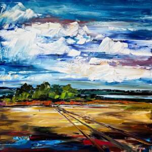 Took the Long Way Home, landscape painting by Kimberly Kiel | Effusion Art Gallery + Cast Glass Studio, Invermere BC