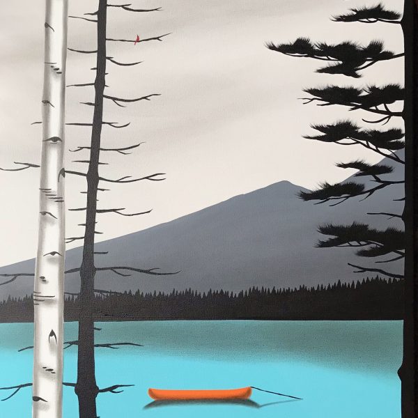 The Eleventh Hour, mixed media landscape painting by Natasha Miller | Effusion Art Gallery + Cast Glass Studio, Invermere BC