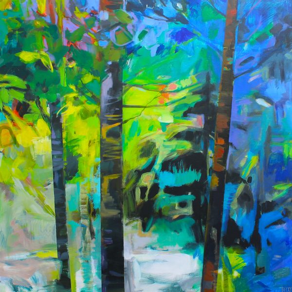 Branching Out, acrylic landscape painting by Becky Holuk | Effusion Art Gallery + Cast Glass Studio, Invermere BC