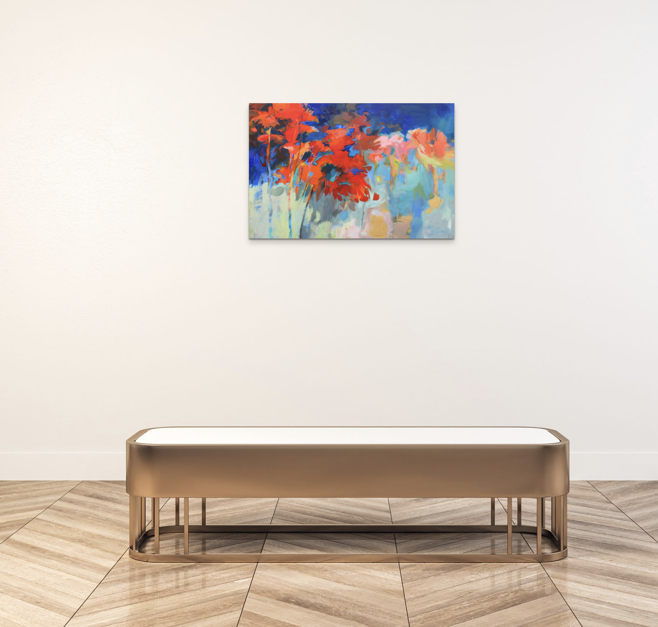 Like a Flower in a Field, acrylic floral painting by Becky Holuk | Effusion Art Gallery + Cast Glass Studio, Invermere BC