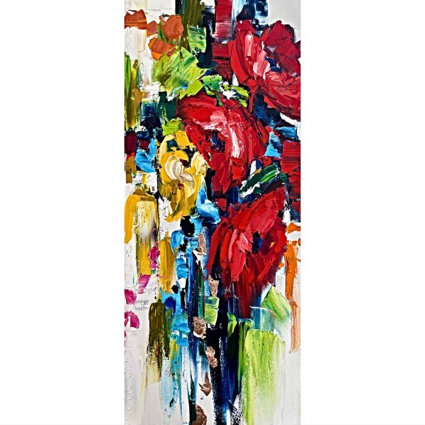 Another Joyous Occasion, mixed media flower painting by Kimberly Kiel | Effusion Art Gallery + Cast Glass Studio, Invermere BC