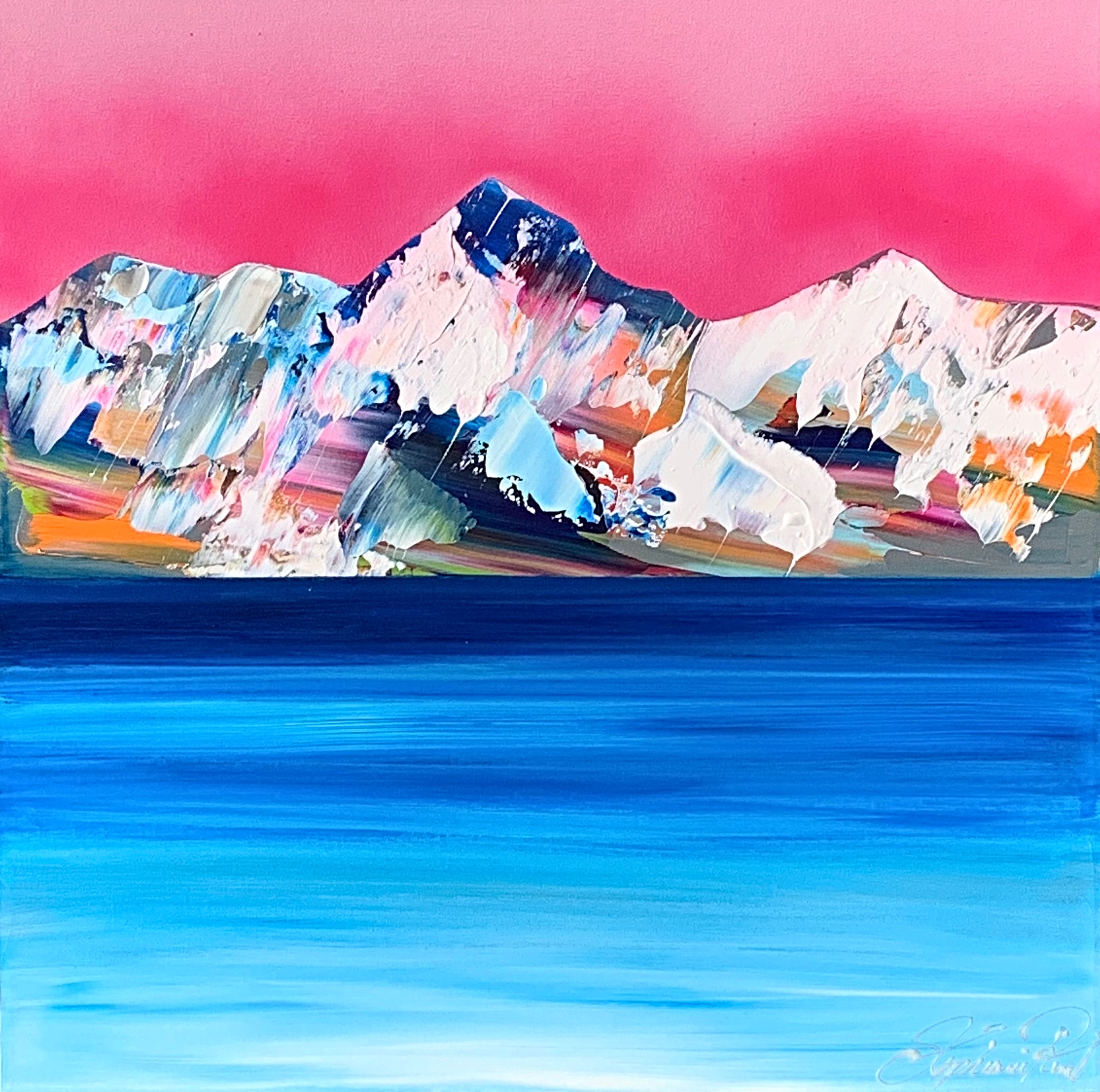 Rocheuses 222, acrylic landscape painting by Stephanie Rivet | Effusion Art Gallery + Cast Glass Studio, Invermere BC
