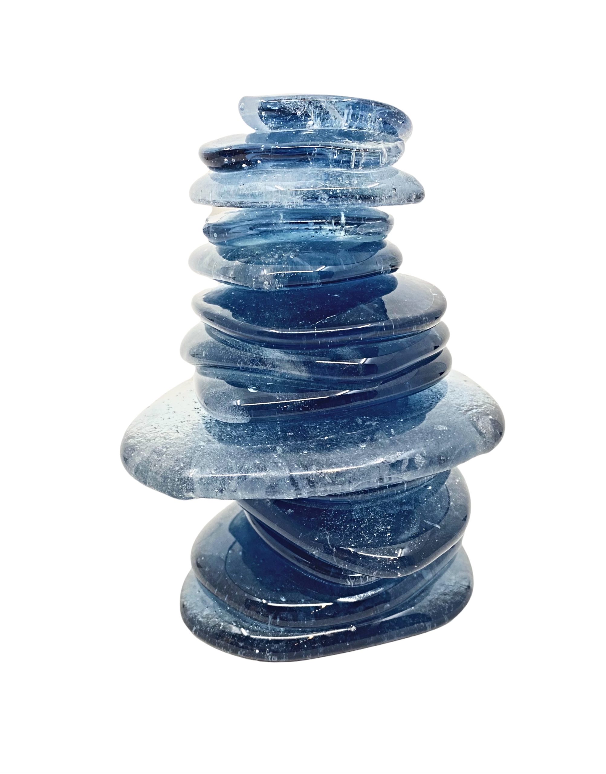 One-of-a-kind cast glass cairn sculpture by Heather Cuell | Effusion Art Gallery +  Cast Glass Studio, Invermere BC