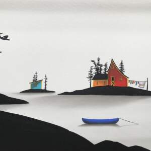 The Crossroads Cove, mixed media landscape painting by Natasha Miller | Effusion Art Gallery + Cast Glass Studio, Invermere BC