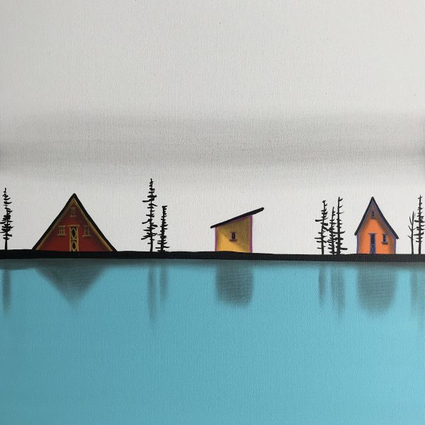 To Want for Nothing, mixed media landscape painting by Natasha Miller | Effusion Art Gallery + Cast Glass Studio, Invermere BC