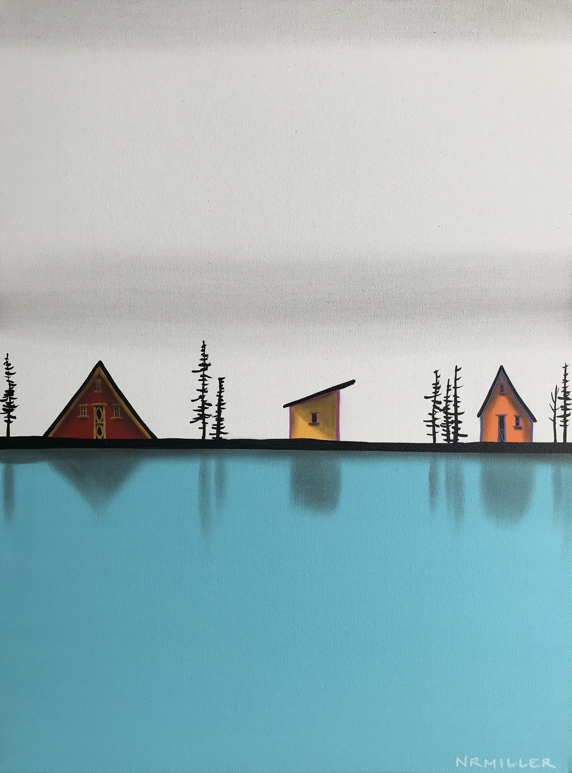 To Want for Nothing, mixed media landscape painting by Natasha Miller | Effusion Art Gallery + Cast Glass Studio, Invermere BC