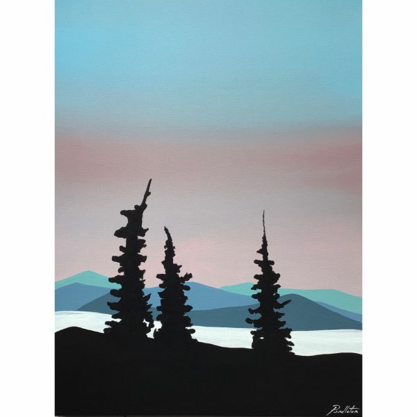 In Focus, mixed media landscape painting by Cody Pendleton | Effusion Art Gallery + Cast Glass Studio, Invermere BC