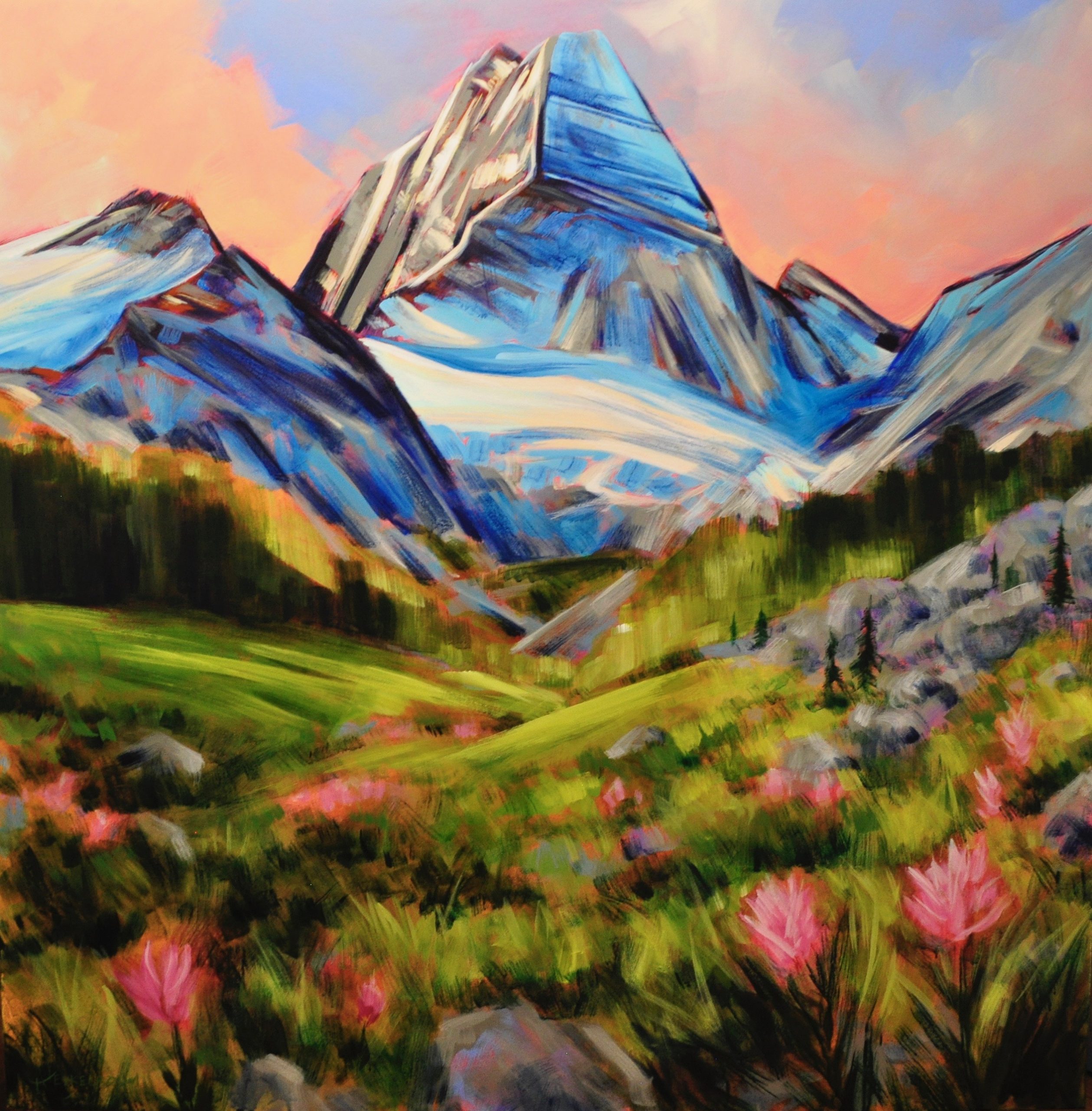 If You Stay, acrylic landscape painting by Kayla Eykelboom | Effusion Art Gallery + Cast Glass Studio, Invermere BC