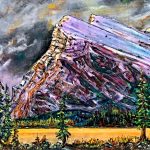 Mount Rundle, mixed media landscape painting by David Zimmerman | Effusion Art Gallery + Cast Glass Studio, Invermere BC