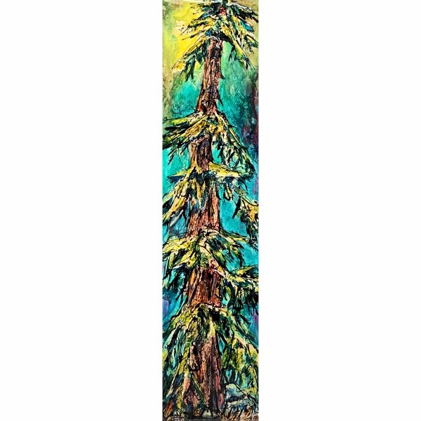 Time, mixed media tree painting by David Zimmerman | Effusion Art Gallery + Cast Glass Studio, Invermere BC