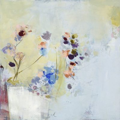 A Promise of Better Days, mixed media floral painting by Denna Erickson | Effusion Art Gallery + Cast Glass Studio, Invermere BC
