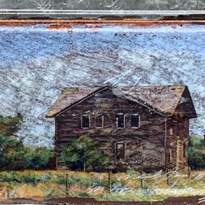 Time Between Years, mixed media house painting by Sonya Iwasiuk | Effusion Art Gallery + Cast Glass Studio, Invermere BC