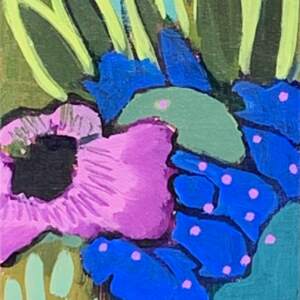 Twin Gardens, acrylic painting by Eleanor Lowden | Effusion Art Gallery + Cast Glass Studio, Invermere BC