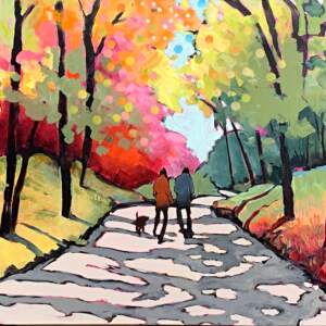 Walking with Imagination, acrylic painting by Eleanor Lowden | Effusion Art Gallery + cast Glass Studio, Invermere BC