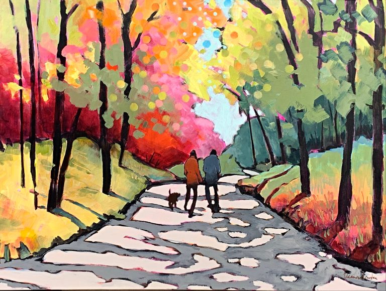 Walking with Imagination, acrylic painting by Eleanor Lowden | Effusion Art Gallery + cast Glass Studio, Invermere BC