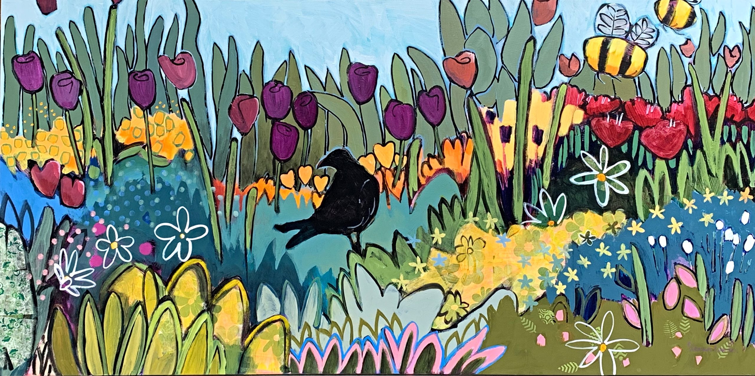 What a Wonderful World, acrylic painting by Eleanor Lowden | Effusion Art Gallery + Cast Glass Studio, Invermere BC