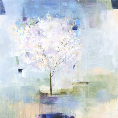Tree of Hope, mixed media tree painting by Denna Erickson | Effusion Art Gallery + Cast Glass Studio, Invermere BC