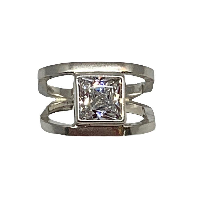 Handmade sterling silver + cubic zirconia ring by A&R Jewellery | Effusion Art Gallery + Cast Glass Studio, Invermere BC