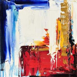 Havin' Such a Good Time 1, original mixed media abstract painting by Canadian artist Kimberly Kiel at Effusion Art Gallery in Invermere, BC.