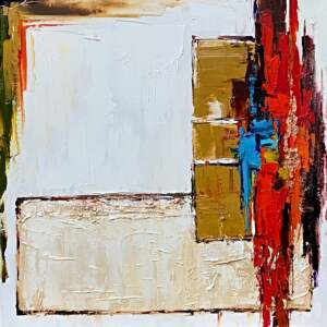 How to Unlearn the Lesson 2, mixed media abstract painting by Kimberly Kiel | Effusion Art Gallery + Cast Glass Studio, Invermere BC