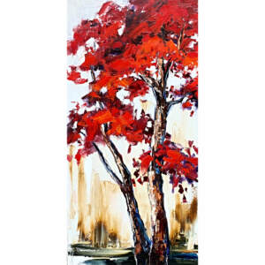 The Moments in Between, mixed media tree painting by Kimberly Kiel | Effusion Art Gallery + Cast Glass Studio, Invermere BC