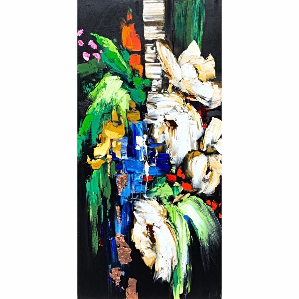 They Say You Know it When You See it, mixed media flower painting by Kimberly Kiel | Effusion Art Gallery + Cast Glass Studio, Invermere BC