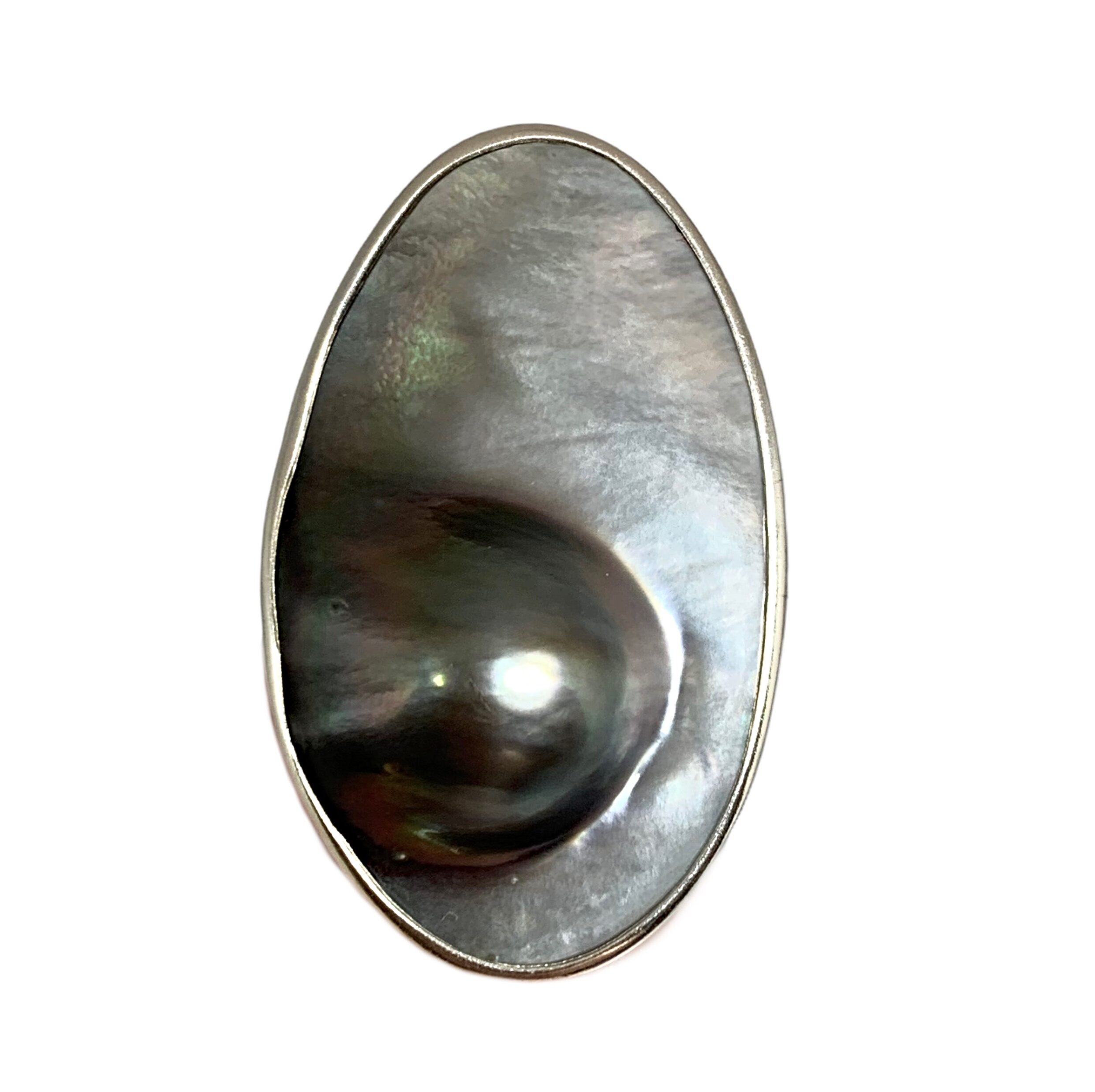Locally handmade silver + pearl blister ring by A&R Jewellery | Effusion Art Gallery + Cast Glass Studio, Invermere BC