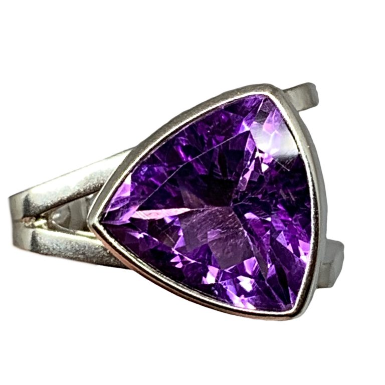 Locally handmade silver + amethyst ring by A&R Jewellery | Effusion Art Gallery + Cast Glass Studio, Invermere BC