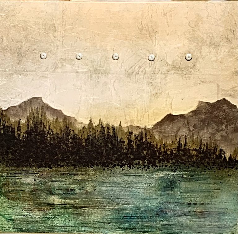 15-6, mixed media landscape painting by David Graff | Effusion Art Gallery + Cast Glass Studio, Invermere BC